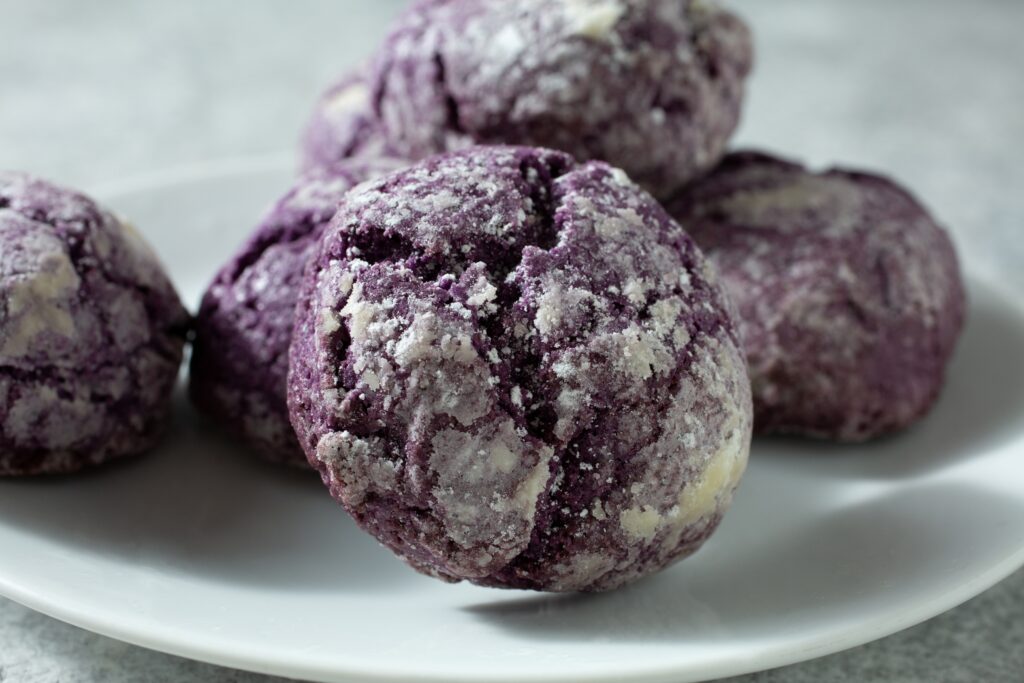 Purple ube cookies illustrating growing demand for ube ingredients
